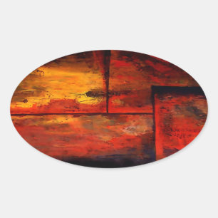 Abstrakt Art Ovalt Klistermärke