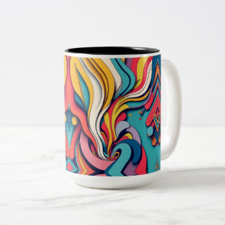 Abstrakt Art på kaffe två ton Mugg