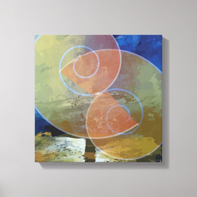 Abstrakt Art Painting-arbetsyta för geometriska fo Canvastryck (Framsida)