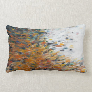 Abstrakt Art Painting Teal Orange Vitfyllning Lumbarkudde