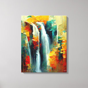Abstrakt Art Painting Waterfall Canvastryck