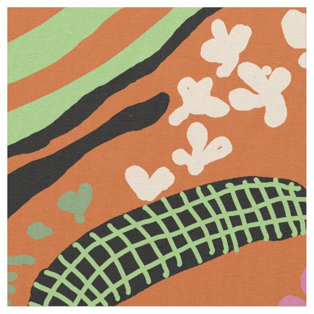 Abstrakt Art Panting Tyg (Närbild)