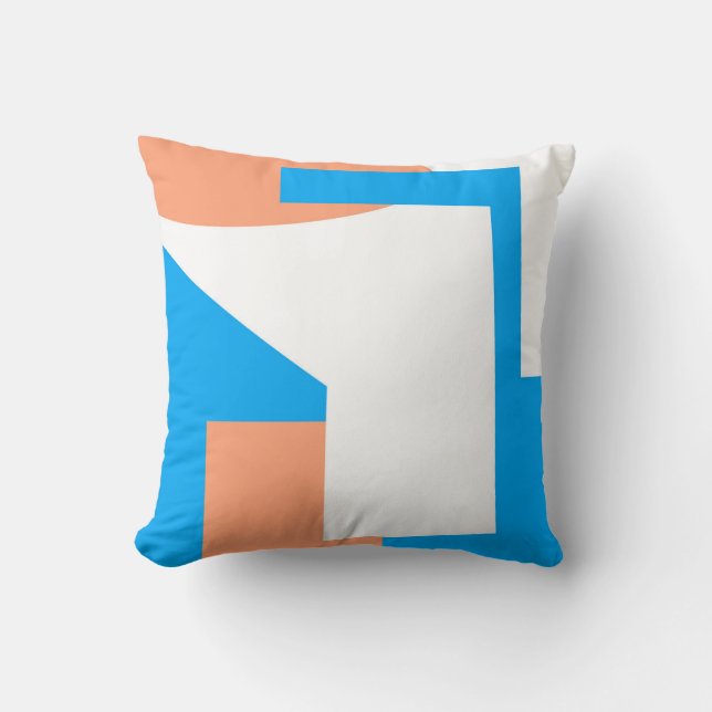 Abstrakt Art Pastel Coral Lavender Blue Kudde (Framsida)