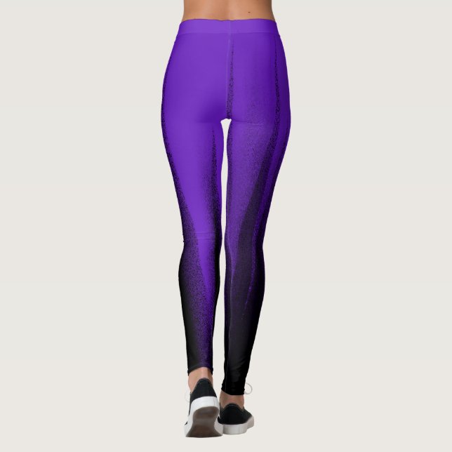 Abstrakt Art Pastel Lavender Lila Black Leggings (Baksida)