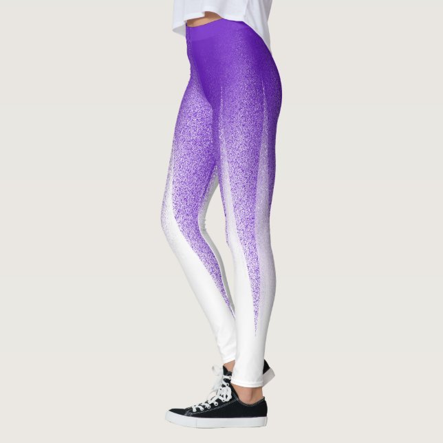 Abstrakt Art Pastel Lavender Lila White Leggings (Vänster)