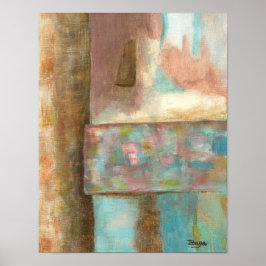Abstrakt Art Pastel Painting Fantasy Castle Window Poster