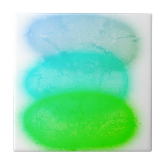 Abstrakt Art Pastel Turcos Färg Kakelplatta (Framsidan)
