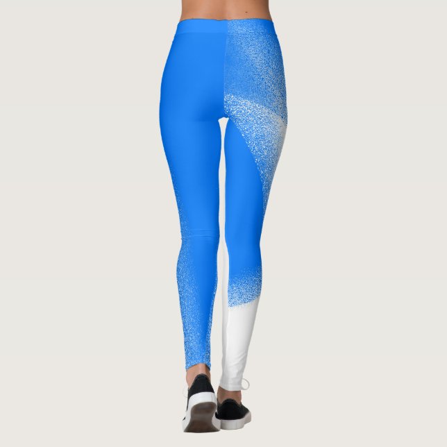 Abstrakt Art Pastel White Lavender Himlar Blue Leggings (Baksida)