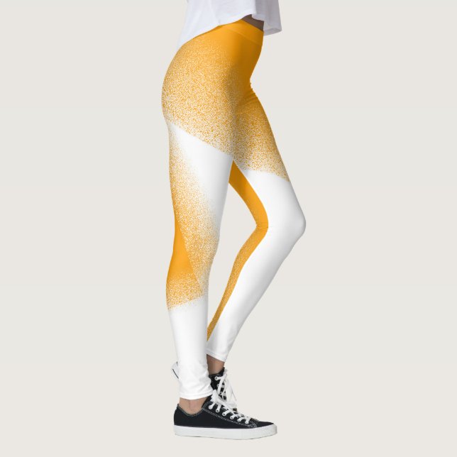 Abstrakt Art Pastel White-Orange Leggings (Höger)