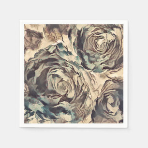 Abstrakt art penseltexturerad ro skriver ut brunt pappersservett