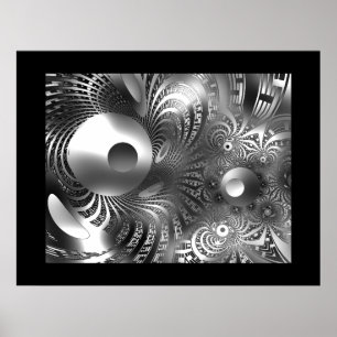 Abstrakt Art Poster Silver Space