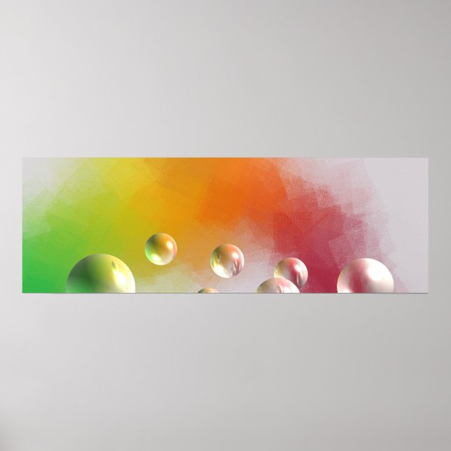 Abstrakt Art Red Gult Blue Grönt Rosa Lila Poster (Framsidan)