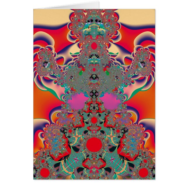 Abstrakt Art Red Meditation Hälsningskort (Framsidan)