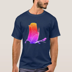 Abstrakt Art Regnbågs Rosenknopp blomning T Shirt