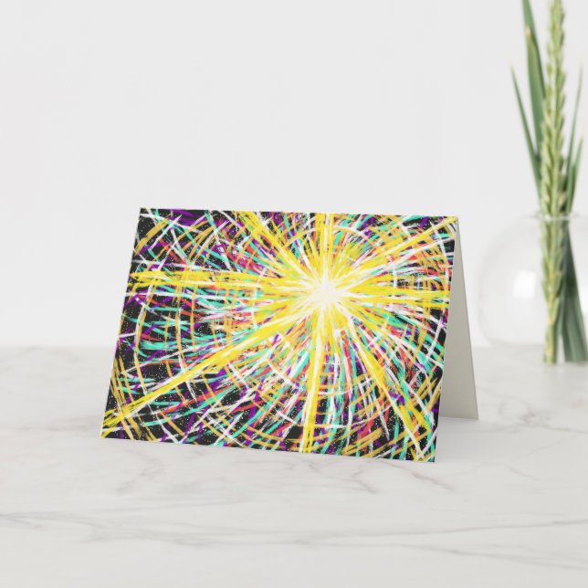 Abstrakt Art Resurrection Glory Påsk Bible Verse Helgkort (Framsida)