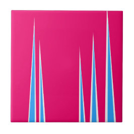 Abstrakt Art Rosa Blue White Minimalism Kakelplatta