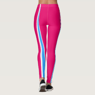 Abstrakt Art Rosa Blue White Minimalism Leggings
