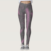 Abstrakt Art Rosa Coral Charcol Grått Leggings