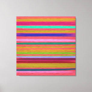 Abstrakt Art rosa färg regnbåge rand Canvastryck