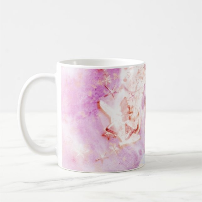Abstrakt Art Rosa Girly Kaffemugg (Vänster)