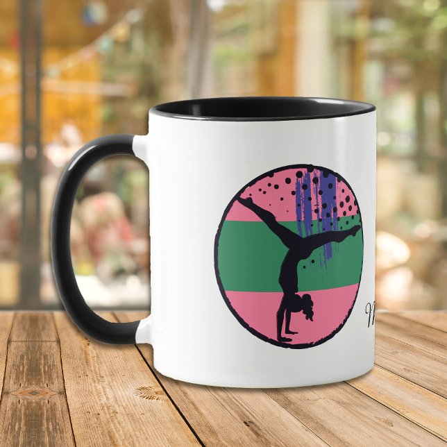 Abstrakt Art Rosa Gymnast-Personlig Mugg (Skapare uppladdad)