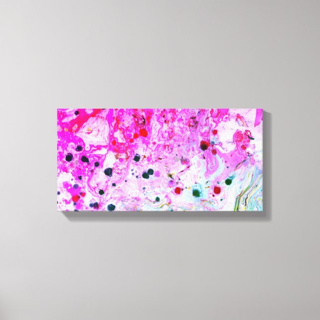 Abstrakt Art Rosa Red Grönt Modern Trendig Canvastryck (Framsida)