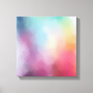 Abstrakt Art Rosa Red Gult Blue Lila Grönt Canvastryck