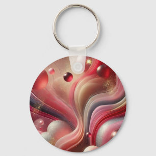 Abstrakt Art Round Keychain Nyckelring