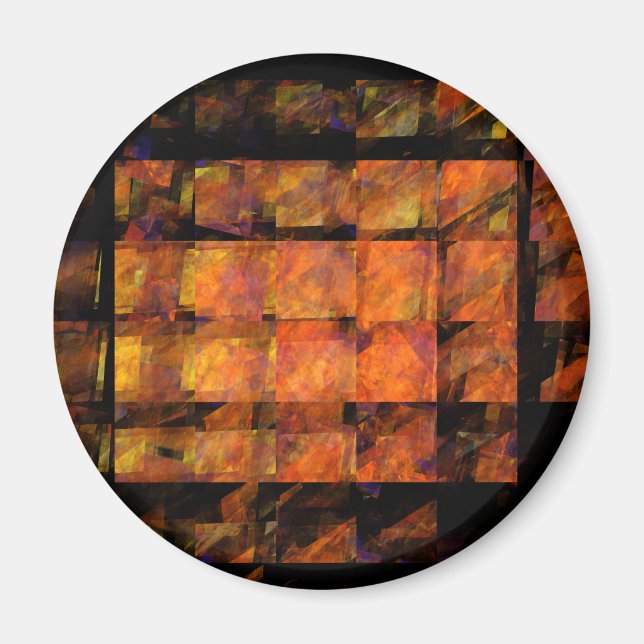 Abstrakt Art Round Magnet (Framsidan)