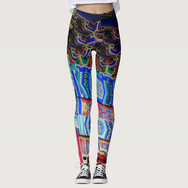 Abstrakt Art Skapat av klassisk asiatisk design i Leggings (Framsida)