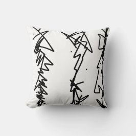 Abstrakt Art Sketch Cushion Dekorativ kudde