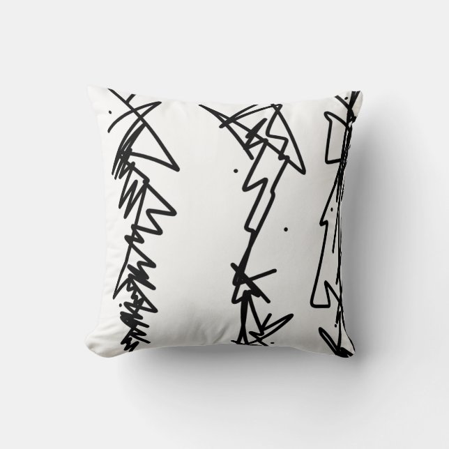 Abstrakt Art Sketch Cushion Dekorativ kudde (Framsida)