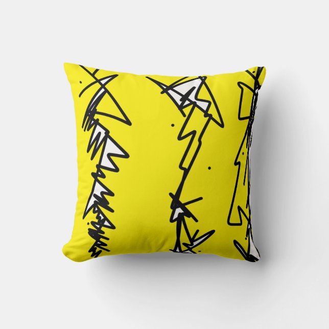 Abstrakt Art Sketch Cushion Dekorativ kudde (Framsida)