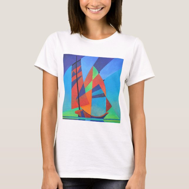 Abstrakt Art-skräppost mot Djup Blå himmel Tee Shirt (Framsida)