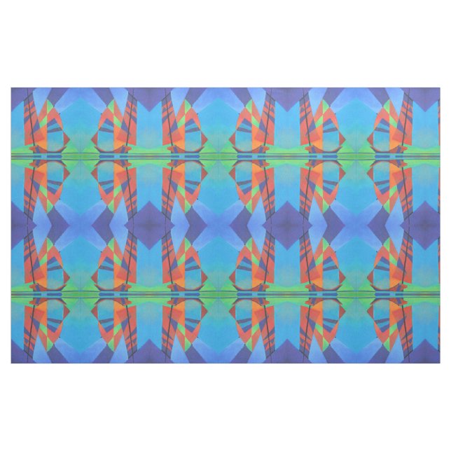 Abstrakt Art-skräppost mot Djup Blå himmel Tyg (Fat Quarter)