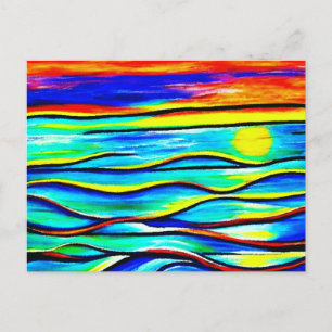 Abstrakt Art Sol över vykort Vatten