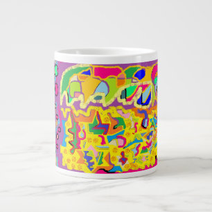 Abstrakt Art som Josefer Flerfärgat jacka! Jumbo Mugg