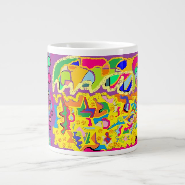 Abstrakt Art som Josefer Flerfärgat jacka! Jumbo Mugg (Framsidan)