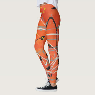 Abstrakt Art som målar ett av ett slag Leggings
