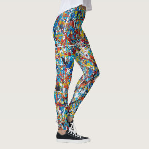 Abstrakt Art som målar ett av ett slag Leggings