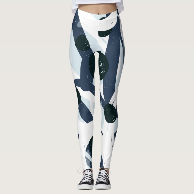 Abstrakt Art: Sömlös målning Illustration Leggings (Framsida)