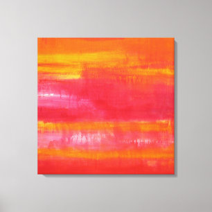 Abstrakt Art "SOMMER DAY" Red Yelllow-Orangen Canvastryck