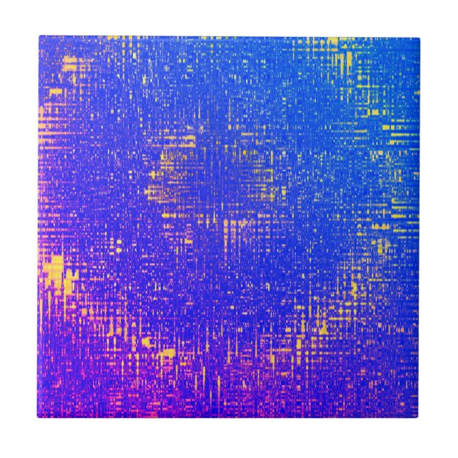 Abstrakt Art Struktur Gult Blue Lila Kakelplatta (Framsidan)