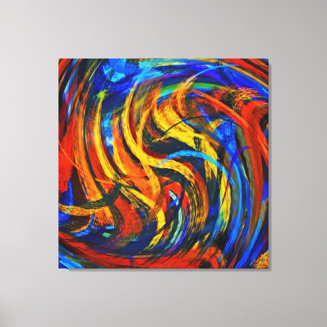 Abstrakt Art Swirl-färgad färgbakgrund #21 Canvastryck (Framsida)