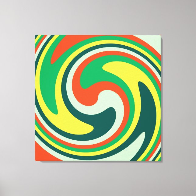 Abstrakt Art Swirl - färgbakgrund Canvastryck (Framsida)