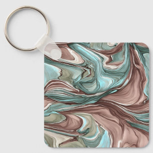 Abstrakt Art Swirls of Färg på en nyckelkedja Nyckelring