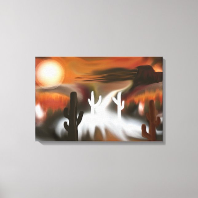 Abstrakt Art Sydvästbrand och is Canvastryck (Framsida)