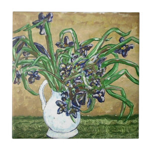 Abstrakt Art Tiles, blommor på bord Kakelplatta