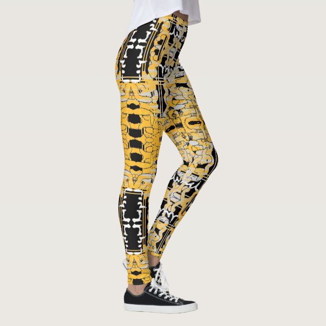 Abstrakt Art "Torka Prayer" Leggings (Höger)