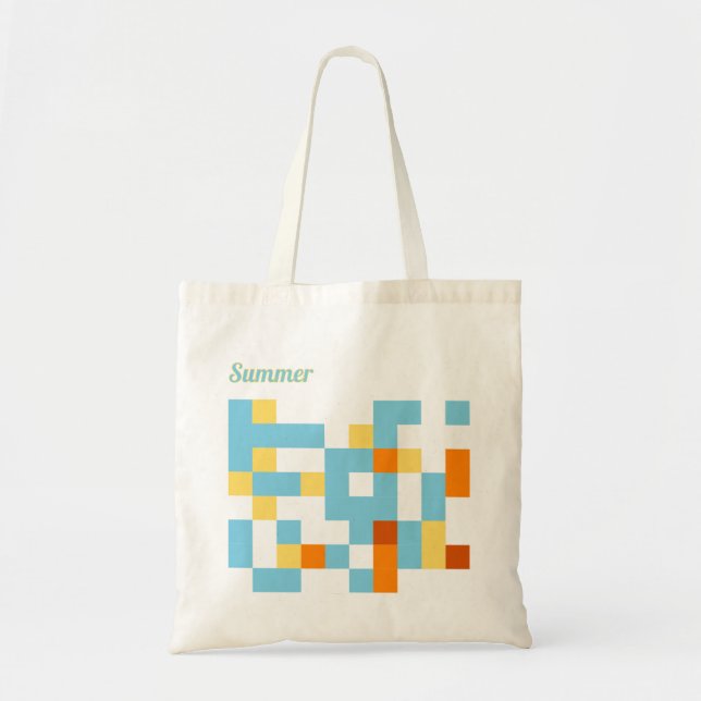 Abstrakt Art Tote Bag - Sommaren Tygkasse (Framsidan)